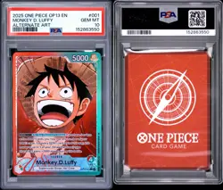 2025 One Piece Monkey D. Luffy Leader Alt Art #OP13-001 PSA 10 Gem Mint English - Image 3