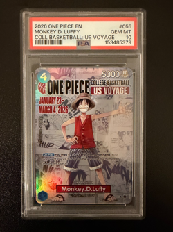 2026 ONE PIECE PROMOS COLLEGE BASKETBALL : US VOYAGE MONKEY D. LUFFY PSA 10 - Image 1