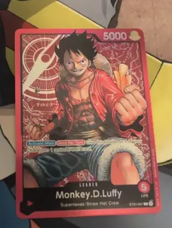 One Piece Monkey D. Luffy holo Foil ST01-001 Pre-errata - Image 1