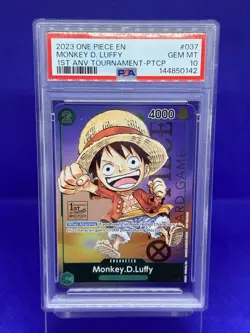 2023 One Piece 1st Anniversary Tournament Monkey D. Luffy #037 PSA 10 Gem Mint - Image 1