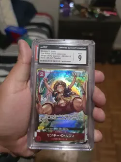 CGC 9 One Piece Monkey D. Luffy OP06-013 Alternate Art Wings Captain Jpn - Image 1