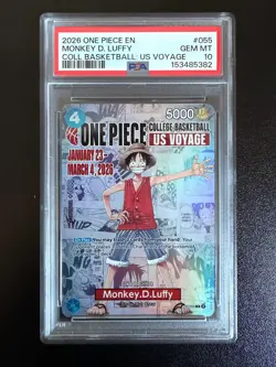 2026 ONE PIECE PROMOS COLLEGE BASKETBALL : US VOYAGE MONKEY D. LUFFY PSA 10 - Image 1