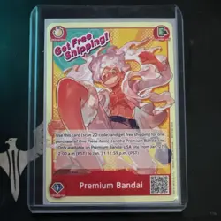 One Piece Card Game Premium Bandai Monkey D. Luffy Free Shipping Promo NM/M - Image 1