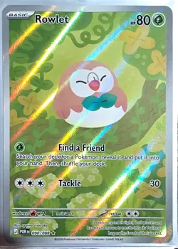 Rowlet 090/088 Illustration Rare Holo Pokemon TCG POR English Near Mint** - Image 1