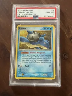 2006 POKEMON EX LEGEND MAKER LAPRAS #8/92 RARE HOLO FOIL PSA 10 - Image 1