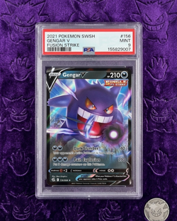 2021 Pokemon SWSH Fusion Strike Gengar V 156/264 Ultra Rare Holo EN PSA 9 - Image 1