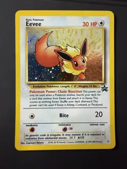 Pokemon Eevee Black Star Promo Holo Card 11/53 WOTC LP To NM - Image 1