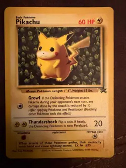 1999 Pokemon TCG Pikachu #1 Black Star Promo WOTC League Card 60 HP English - Image 1
