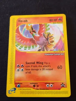 Pokemon Card Ho-oh Pokemon Center NY Promo Black Star #52 WOTC 2002 NM - Image 1