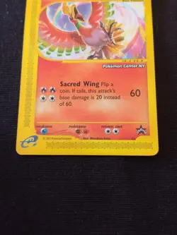 Pokemon Card Ho-oh Pokemon Center NY Promo Black Star #52 WOTC 2002 NM - Image 4