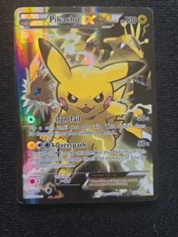 Pikachu EX XY124 Promo 2016 Excellent Condition Black Star Pokemon Card - Image 1