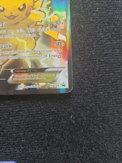 Pikachu EX XY124 Promo 2016 Excellent Condition Black Star Pokemon Card - Image 4
