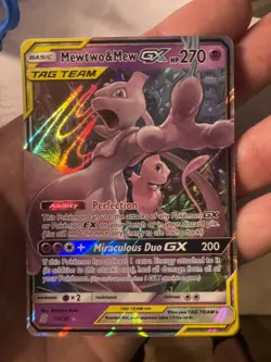 Pokemon Mewtwo & Mew Tag Team GX Unified Minds Holo Ultra Rare Card 71/236 NM - Image 1