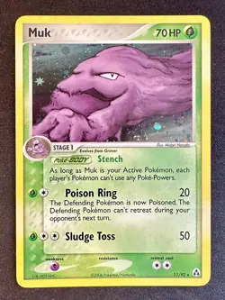 Muk SWIRL!! 11/92 EX Legend Maker Set Pokemon Card TCG Holo Rare - Nm/Vlp - Image 1