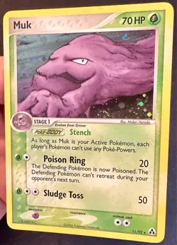 Muk SWIRL!! 11/92 EX Legend Maker Set Pokemon Card TCG Holo Rare - Nm/Vlp - Image 2