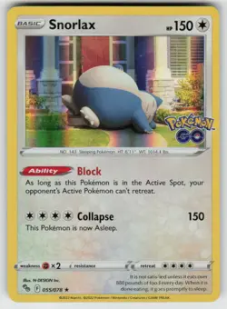 Holo Snorlax 055/078 Rare Pokemon GO Near Mint - Image 1
