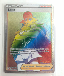 Pokemon Company Leon 195/185 Full Art Holo Ultra Rare Pokemon TCG Card English - Image 1