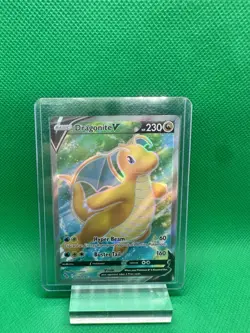 Pokemon Go Dragonite v Ultra Rare Full Art Holo Card 076/078 TCG - Image 1