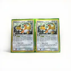 Pokemon TCG EX Delta Species Ampharos 1/101 Holo English 2005 Lot of 2 - Image 1
