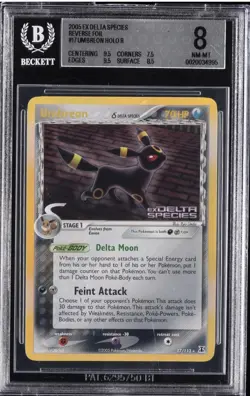 2005 Pokemon EX Delta Species Umbreon 17/113 Reverse Holo Rare BGS 8 - Image 1