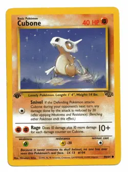 Pokemon Card: Cubone 50/64 1st Edition Jungle Set Rare! - Image 1