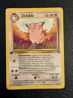 Pokemon 1999 TCG Jungle Regular Finish Card -- Clefable 17/64 1st Edition - Image 1
