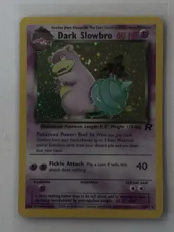 Dark Slowbro 12/82 Rare Team Rocket Pokemon Holo MP - Image 2