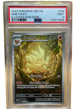 2023 POKEMON OBF EN-OBSIDIAN FLAMES ILLUSTRATION RARE #199 NINETALES PSA 9 - Image 1