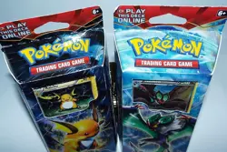 2 NEW 2015 Pokemon Theme Decks BURNING SPARK NIGHT STRIKER Cards Break Through - Image 2