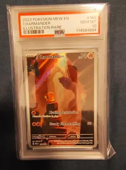 2023 Pokemon Charmander Card Illustration Rare Gem Mint PSA 10 - Image 1