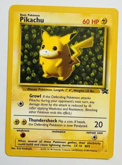 Pokemon TCG Pikachu #1 Non-Holo Wizards Black Star Promo WOTC Vintage - Image 1