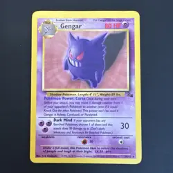 Gengar 20/62 Rare Unlimited Fossil 1999 80 HP English Pokemon TCG LP+ - Image 1