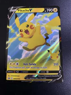 Pikachu V - SWSH143 - Pokemon Sword & Shield Promo Ultra Rare Holo Card NM - Image 1