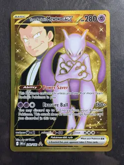 Pokemon TCG Destined Rivals Team Rocket's Mewtwo EX Card 240/182 PACK FRESH - Image 3