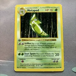 Metapod Shadowless 1st Edition 54/102 Pokemon TCG Base Set - LP - Image 1