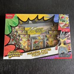 Pokemon Ascended Heroes Premium Poster Collection Mega Evolution New Lucario - Image 1