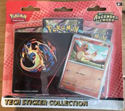 Pokemon Tcg Ascended Heroes 3 Pack Blister Tech Sticker Collection Charmander - Image 1