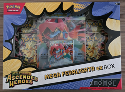 Pokemon TCG Mega Evolution—Ascended Heroes Mega Feraligatr ex Box 10+ Cards - Image 1