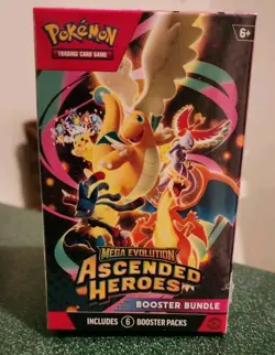 Pokemon TCG Mega Evolution Ascended Heroes Booster Bundle Box 6 Packs - Image 1