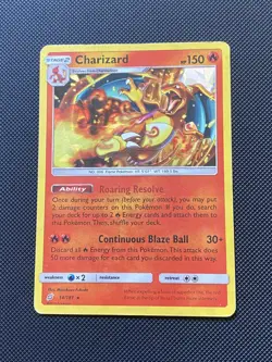 Charizard Sun Moon Team Up 14/181 Cracked Ice Holo Rare | Pokemon TCG Authentic - Image 1