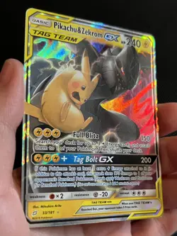 Pokemon Pikachu & Zekrom GX 33/181 SM-Team Up Ultra Rare Holo Tag Team GX LP - Image 2