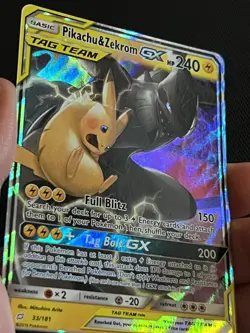 Pokemon Pikachu & Zekrom GX 33/181 SM-Team Up Ultra Rare Holo Tag Team GX LP - Image 4