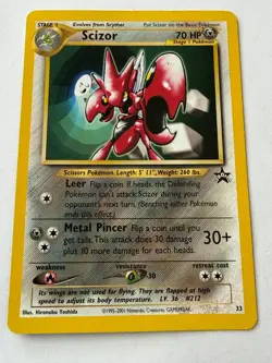 2001 Pokemon Scizor Card 33 Wizards Black Star Promo Ungraded - Image 1