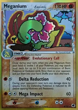 Pokemon TCG Meganium 4/101 EX Dragon Frontiers Reverse Holo Delta Species- LP - Image 1