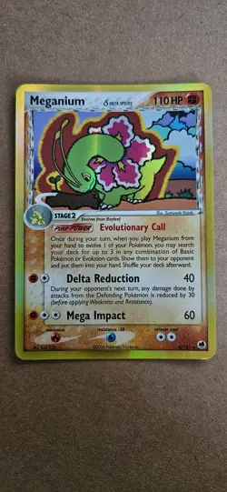 Pokemon TCG Meganium 4/101 EX Dragon Frontiers Reverse Holo Delta Species- LP - Image 2