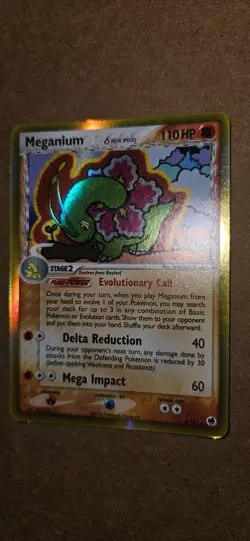 Pokemon TCG Meganium 4/101 EX Dragon Frontiers Reverse Holo Delta Species- LP - Image 4