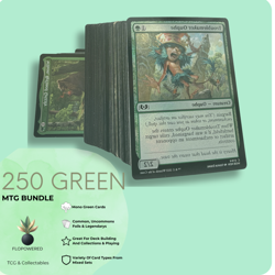 MTG 250 Card Mono Green Bundle Magic The Gathering Bulk Lot Deck Builder - Image 1