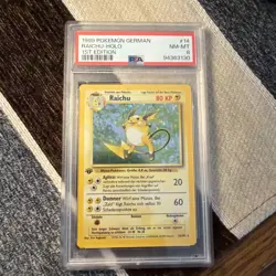 Pokemon Base Set 1st Edition GERMAN Raichu 14/102 PSA 8 NM MINT 1999 - Image 3