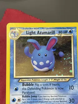 SWIRL Light Azumarill 13/105 Holo Rare Neo Destiny Pokemon Holo NM Yuka Morii - Image 1