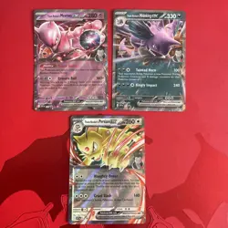 Set Of 3 Pokemon Promo | Team Rocket’s Mewtwo Nidoking Persian SVP 216 217 218 - Image 1